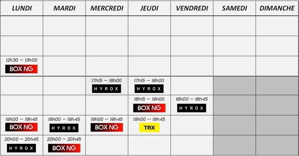 Planning Hitibox Alençon